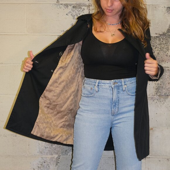 Up-cycled Coach Trench Coat- Size S/P - by Jessica Carbone - Picture 8 of 12